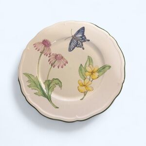 American Atelier Plate/Tray, “Lara’s Garden”, in Scallop, 12.5”, w/Butte…